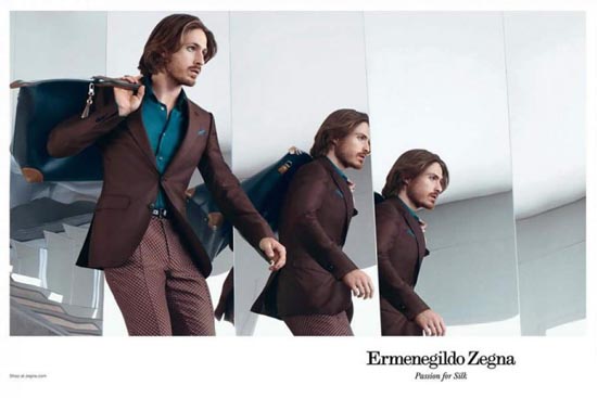 Ryan Burns na campanha SS13 da Ermenegildo Zegna