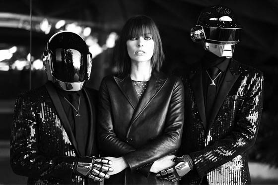 Daft Punk posa com Milla Jovovich em editorial